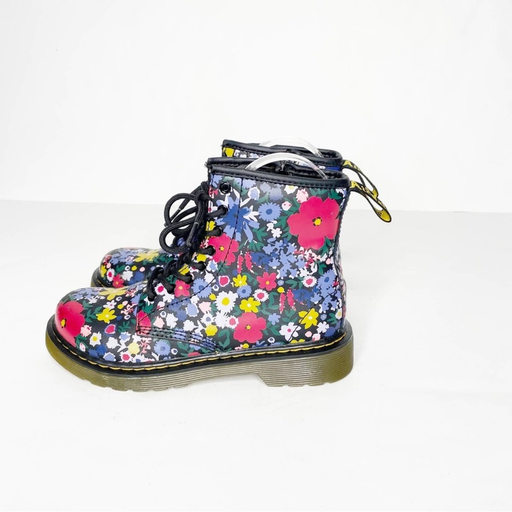 Dr. Martens Kids Floral Boots - Black Multicolor - Picture 3 of 13